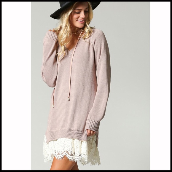 Lace-Edged Sweater Top - Picture 6 of 8